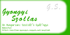 gyongyi szollas business card